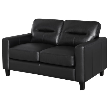 Removable plush seat cushions of Scotland loveseat