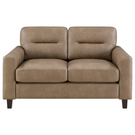 Main view of Scotland 2-piece brown faux leather sofa set