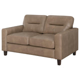 Scotland Faux Leather Upholstered Track Arm Chair Brown