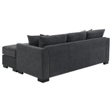 Storey dark grey upholstered sleeper sectional chaise sofa front view