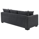 Storey dark grey upholstered sleeper sectional chaise sofa front view