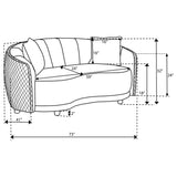 Close-up of sofa arm padded with velvet