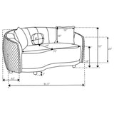 Detailed view of back and seat cushions