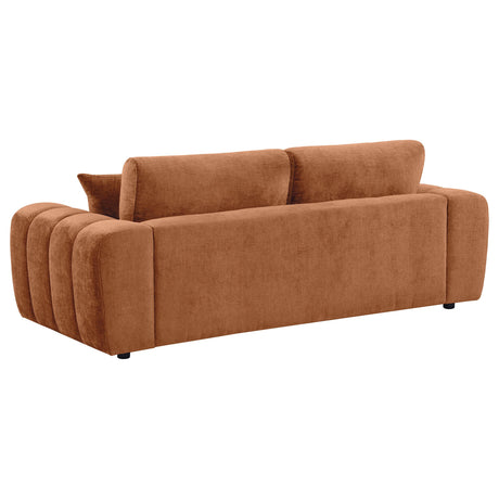 Detail view of Burnett 3-piece chenille upholstered sofa set fabric texture