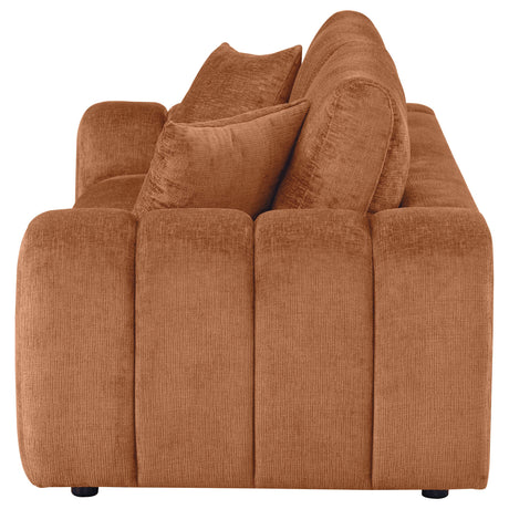Main view of Burnett Upholstered Wide Arm Sofa in burnt orange