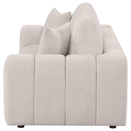 Burnett sofa wide arm and cushion detail