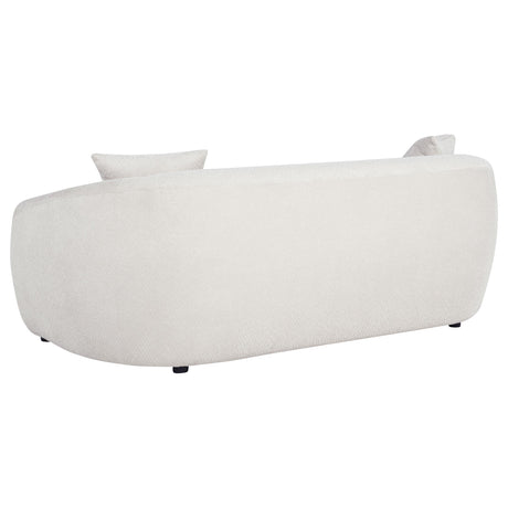 Close-up detail of upholstery and armrest on Isabella sofa set
