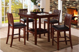 room view of Galena Brown Faux Leather Square Dining Room Set dining area setup