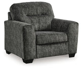 Lonoke Gunmetal Chair and Ottoman
