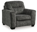 Lonoke Gunmetal Velvet Oversized Chair head-on view