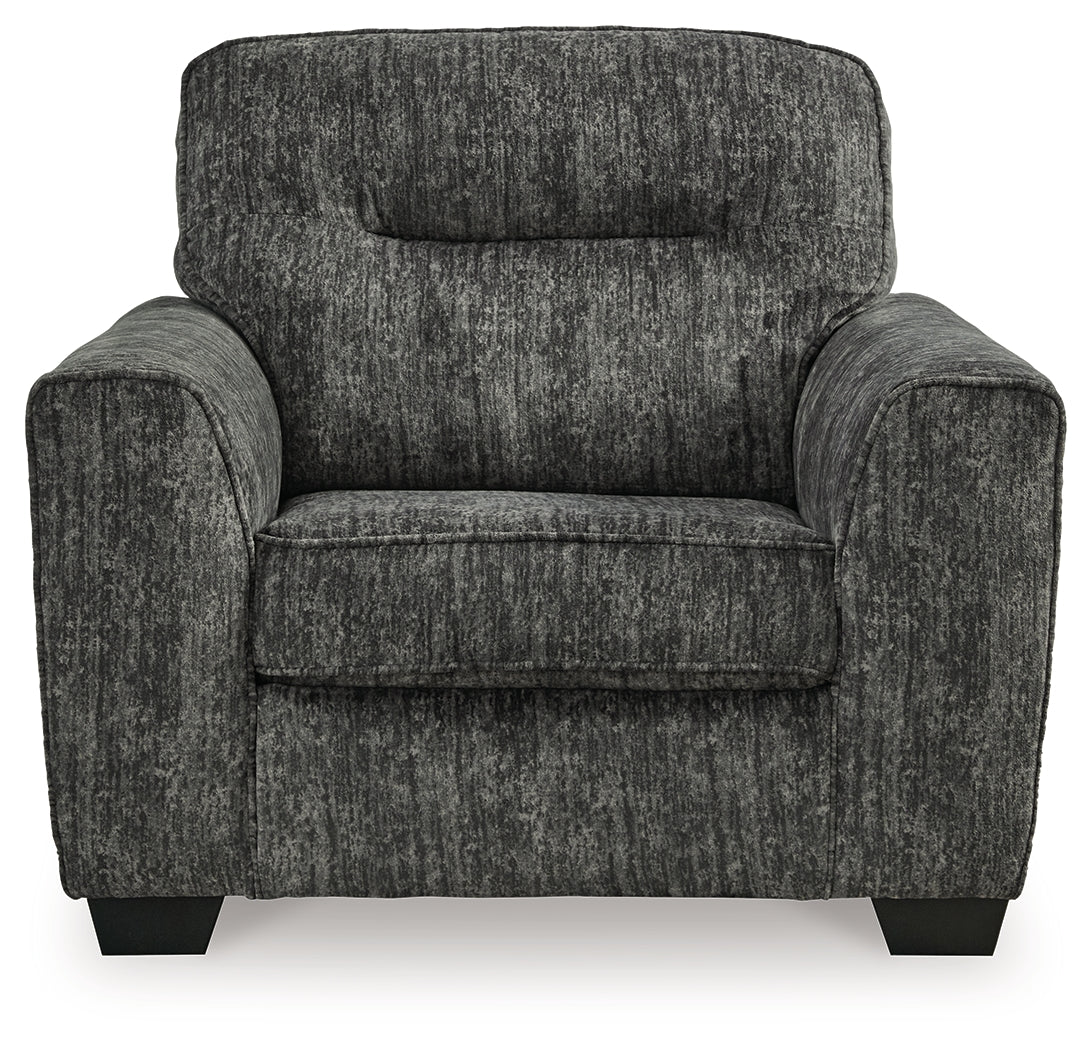 Lonoke Gunmetal Chair and Ottoman