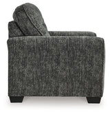 Lonoke Gunmetal Velvet Oversized Chair back view