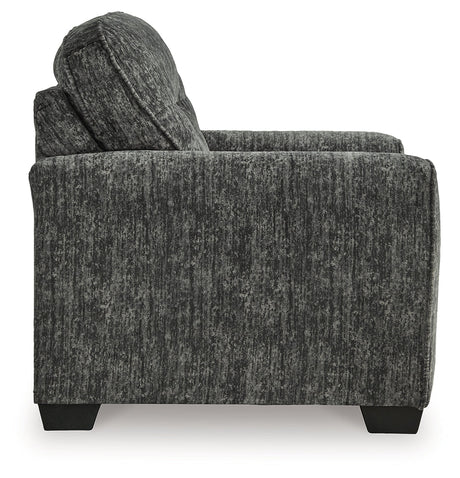 Lonoke Gunmetal Velvet Oversized Chair back view