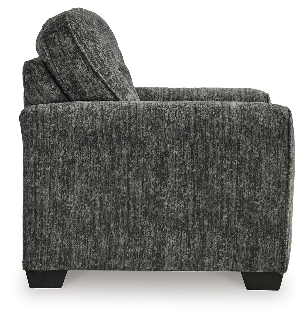 Lonoke Gunmetal Chair and Ottoman