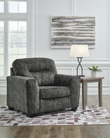 Lonoke Gunmetal Chair and Ottoman