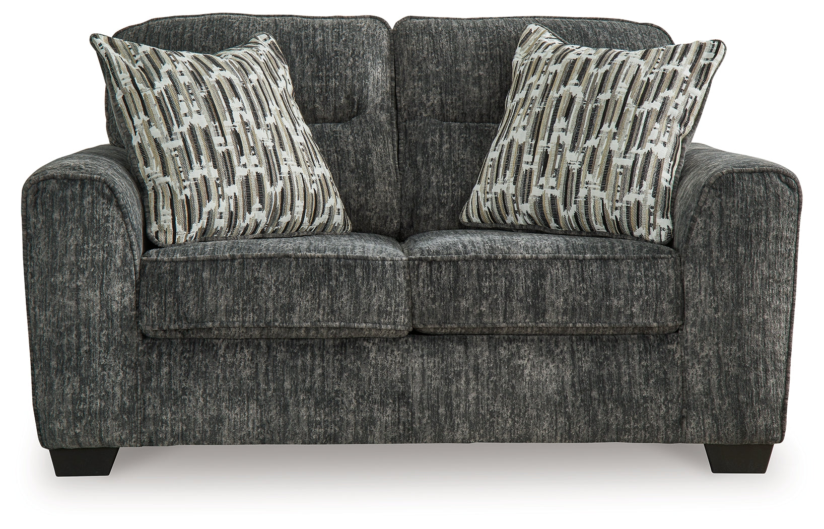 Lonoke Gunmetal loveseat side detail