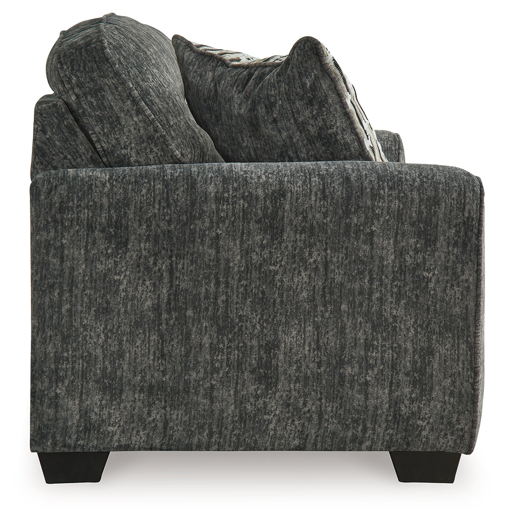 Lonoke Gunmetal sofa angle view