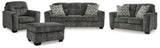 Lonoke Gunmetal loveseat side angle