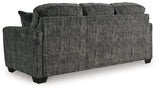 Lonoke Gunmetal ottoman angled detail