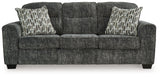 Lonoke Gunmetal loveseat angle view
