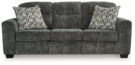 Lonoke Gunmetal loveseat angle view