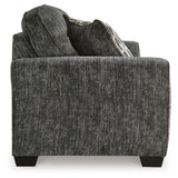 Lonoke Gunmetal sofa side close-up