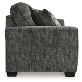 Lonoke Gunmetal Velvet Sofa angled view