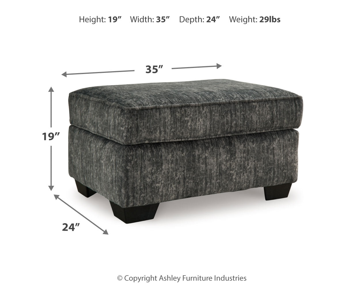 Lonoke Gunmetal Chair and Ottoman