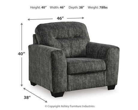 Lonoke Gunmetal chair side close-up