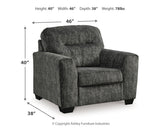 Lonoke Gunmetal Chair and Ottoman
