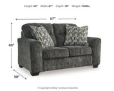 Lonoke Gunmetal ottoman top view