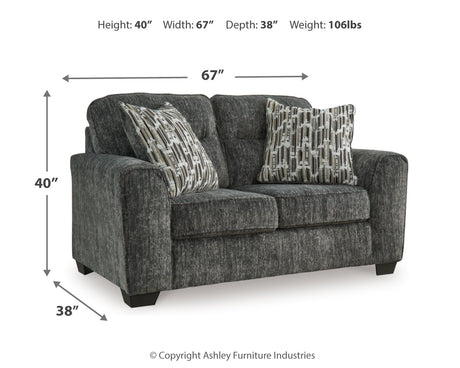 Lonoke Gunmetal ottoman top view