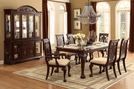 Norwich Dark Cherry Fabric Rectangular Dining Room Set main view