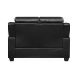 Finley loveseat showing plush armrests