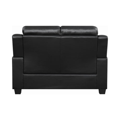 Finley loveseat showing plush armrests