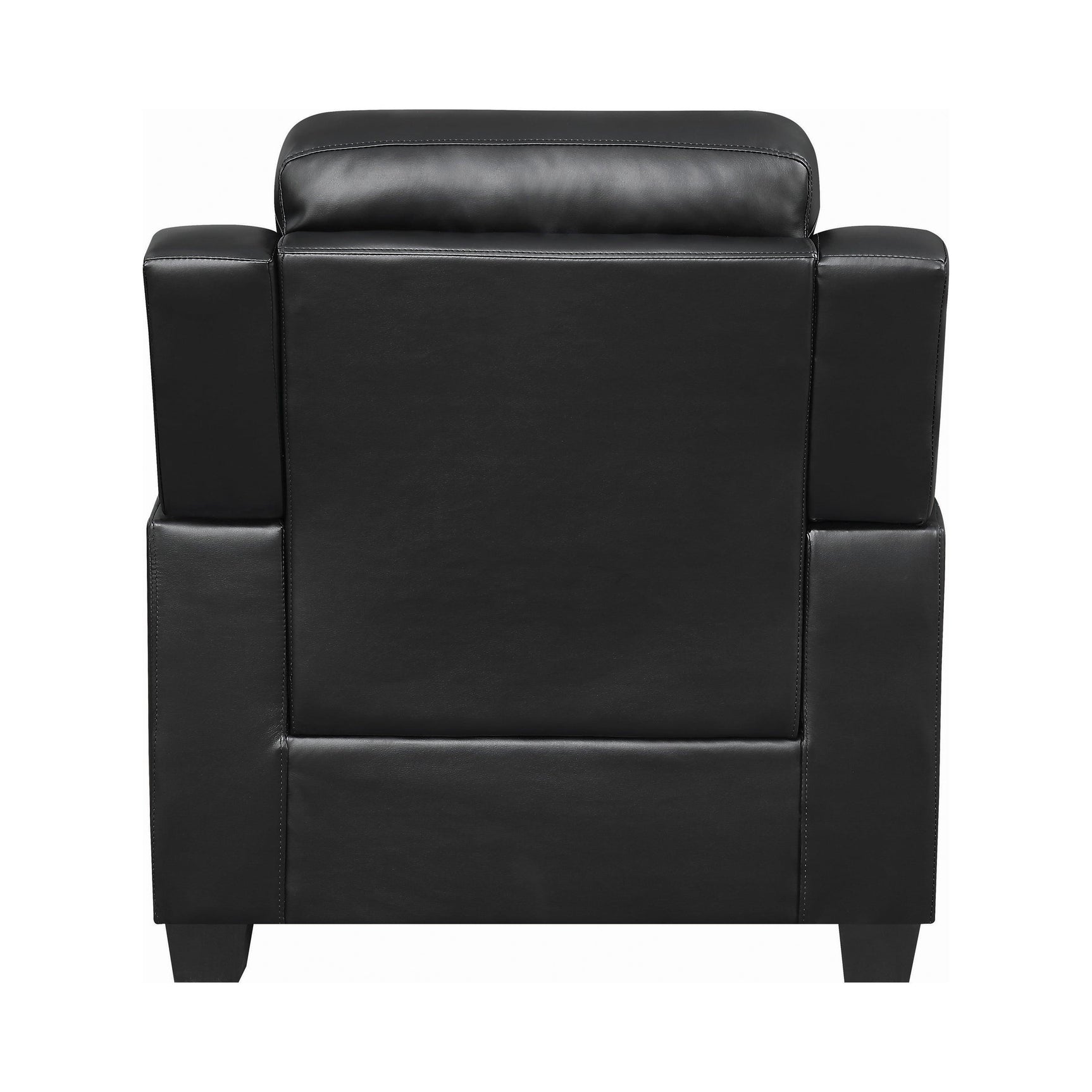 Finley Black Tufted Upholstered Accent Chair close-up of tufted back