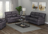 Meagan Pillow Top Arms Upholstered Loveseat Charcoal - Ella Furniture