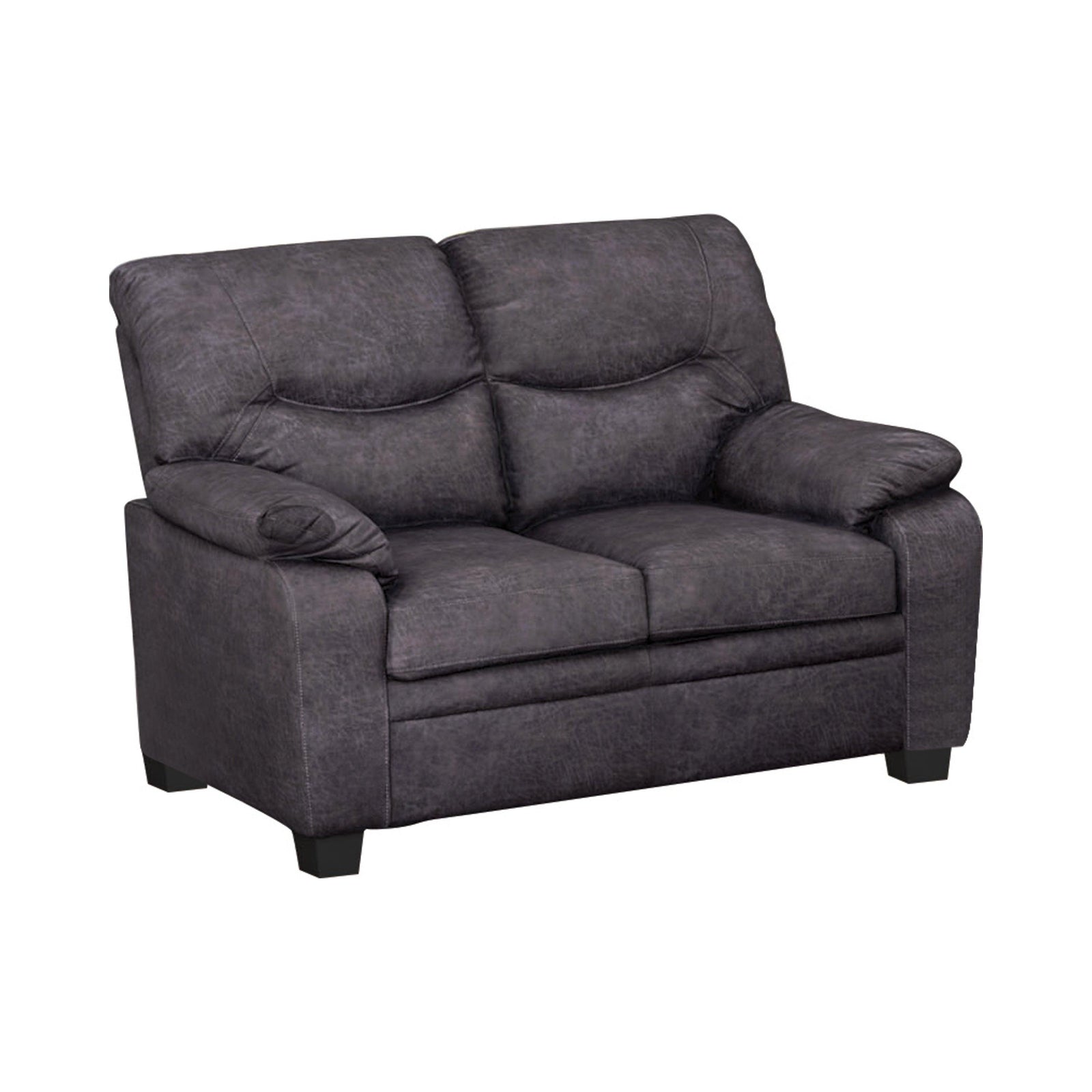 Meagan Pillow Top Arms Upholstered Loveseat Charcoal - Ella Furniture