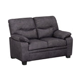 Meagan Charcoal Upholstered 3 Pc (Sofa + Loveseat + Chair) - Ella Furniture