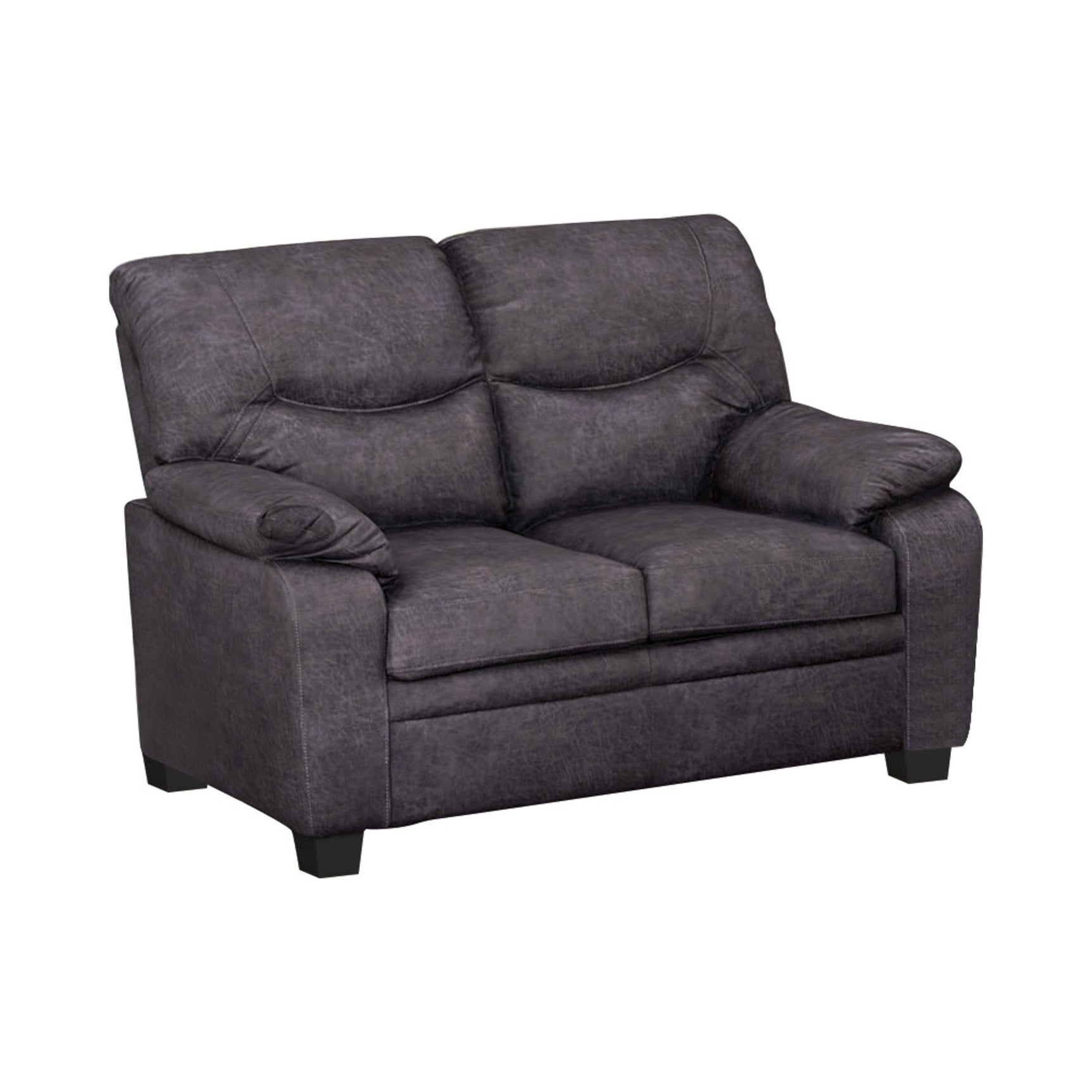 Meagan Charcoal Upholstered 3 Pc (Sofa + Loveseat + Chair) - Ella Furniture