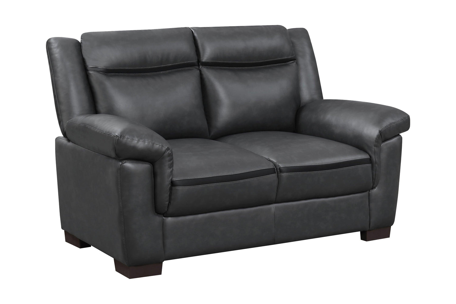 detail view of Arabella Upholstered Pillow Top Arm Living Room Set Grey furniture