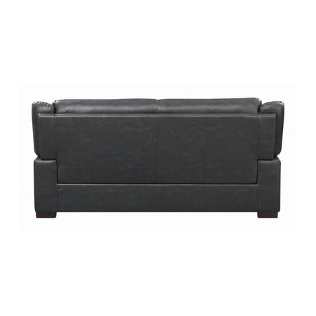 Arabella Grey Pillow Top Upholstered Sofa detailed corner view