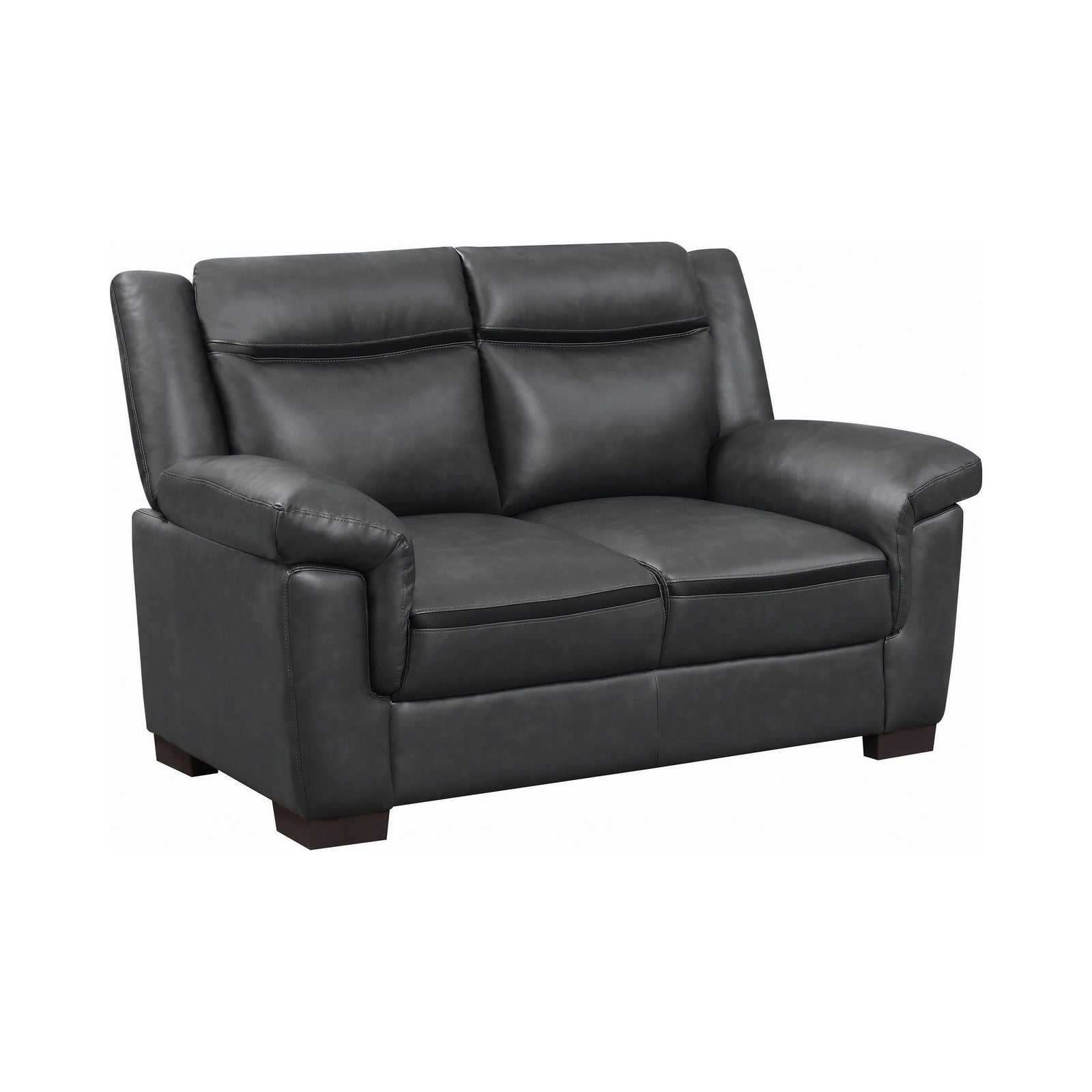 Arabella Pillow Top Upholstered Loveseat Grey - Ella Furniture