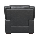 Arabella Grey Pillow Top Upholstered Accent Chair angled side view