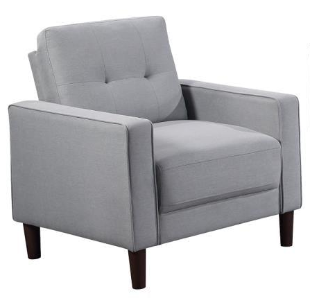 Bowen Grey Upholstered Tufted Accent Chair with Track Arms