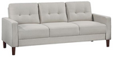 Bowen Beige Upholstered Track Arm Tufted Sofa