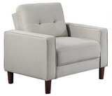 Bowen Beige Upholstered Tufted Track Arm Accent Chair