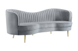 Sophia Upholstered Chair Grey And Gold - Ella Furniture