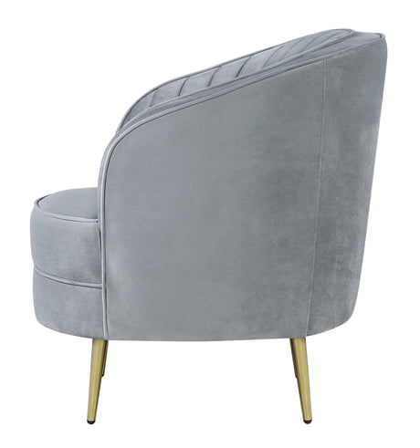 Gold stainless steel feet detail of Sophia chair