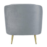Sophia Upholstered Chair Grey And Gold - Ella Furniture